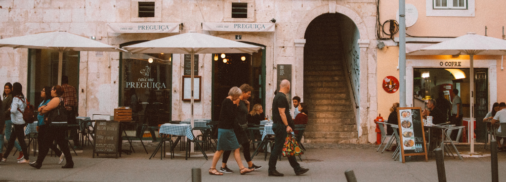 people walking in the streets of portugal