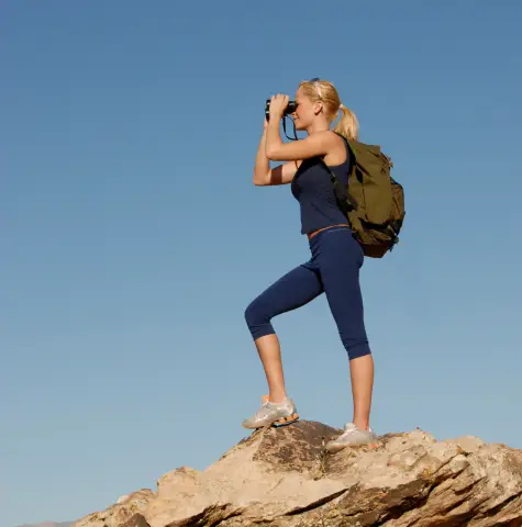 Woman Looking Around Abroad